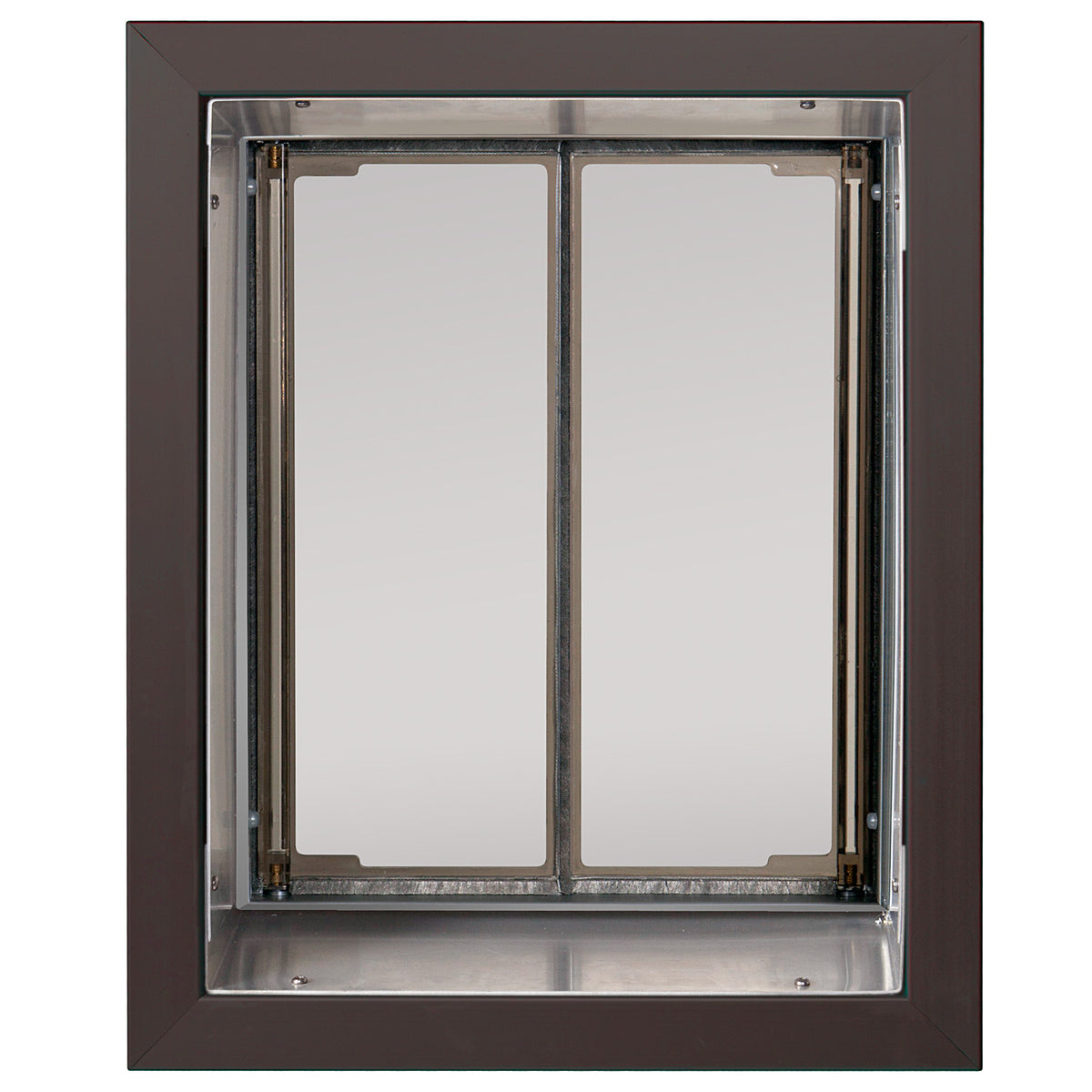 PlexiDor Wall Series pet door with tunnel kit, Large, Bronze
