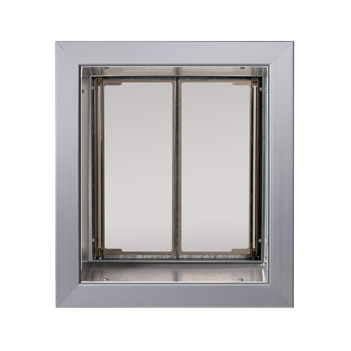 PlexiDor Wall Series pet door with tunnel kit, Medium, Silver
