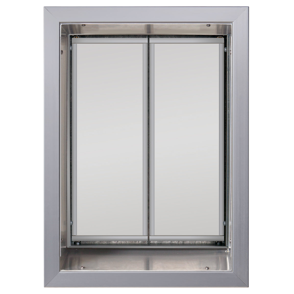 PlexiDor Wall Series pet door with tunnel kit, Extra Large, Silver