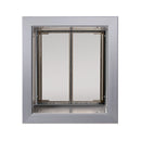PlexiDor wall mount pet door in silver with tunnel kit