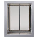 PlexiDor wall dog door in silver with tunnel and dual panels
