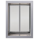 Silver PlexiDor wall mount dog door with clear dual panels