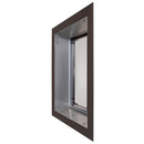Bronze PlexiDor dog door for walls, angled view showing the tunnel