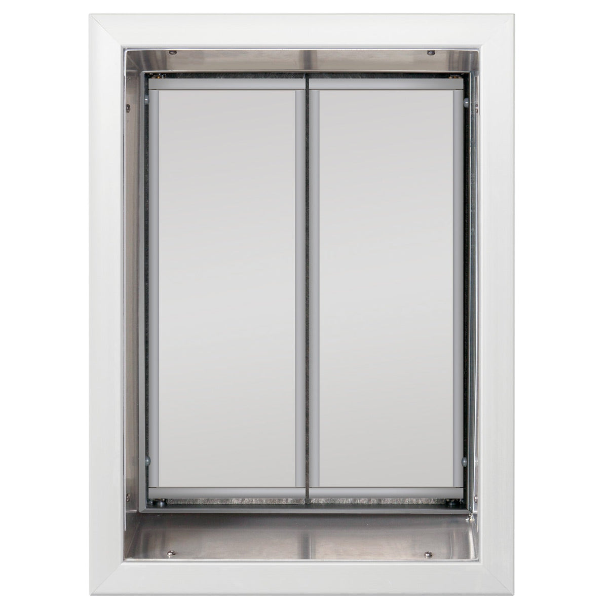 PlexiDor wall mount dog door in white with clear dual panels